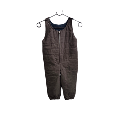  KidToddler 100% Mongolian Cashmere Lined Puffer Overalls - Size 2-3 Years (Taupe / Brown)