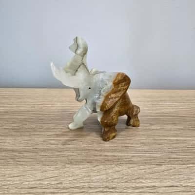 Small Hand Carved Stone Elephant