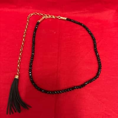  Women's  Black Iridescent Beaded Belt Size S 