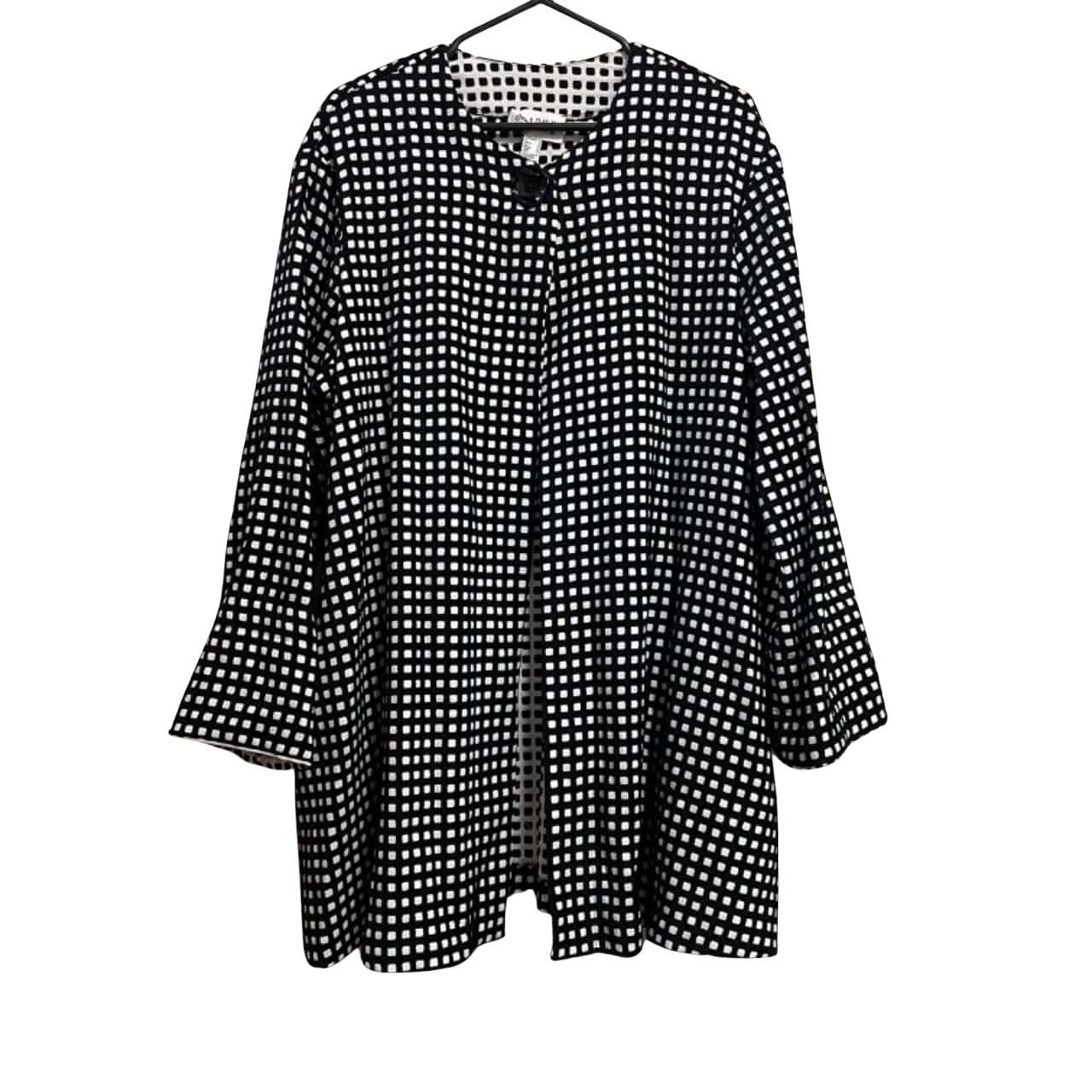 Joseph Ribkoff Size 18 Black / White monochrome longline coat (s)