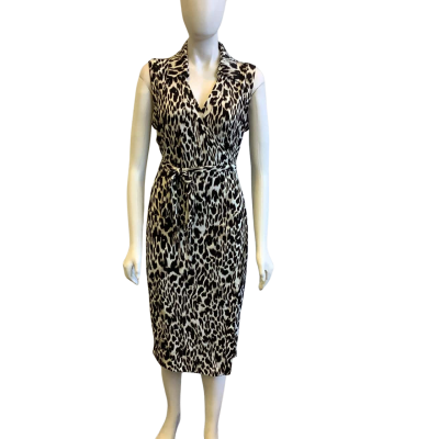 Calvin Klein Women's Size 14 Midi Wrap Dress Animal Print 