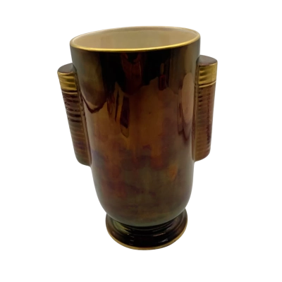 Crown Devon Art Deco vase with gold lustre