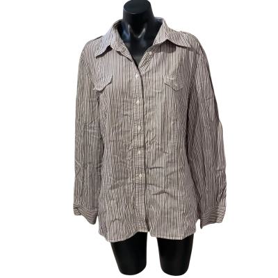 R.M. Williams Womens  Size 18 Blouse Brown / Pinstriped 