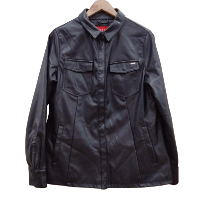 Guess Womens Size M Leather Jacket Black 