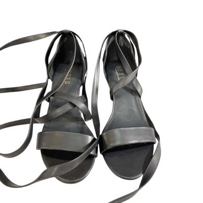 Betts Wedge Sandals in Black. Size 10