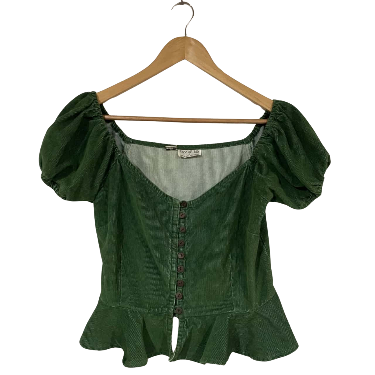 Tree of Life Womens Green Button Up Top(s)