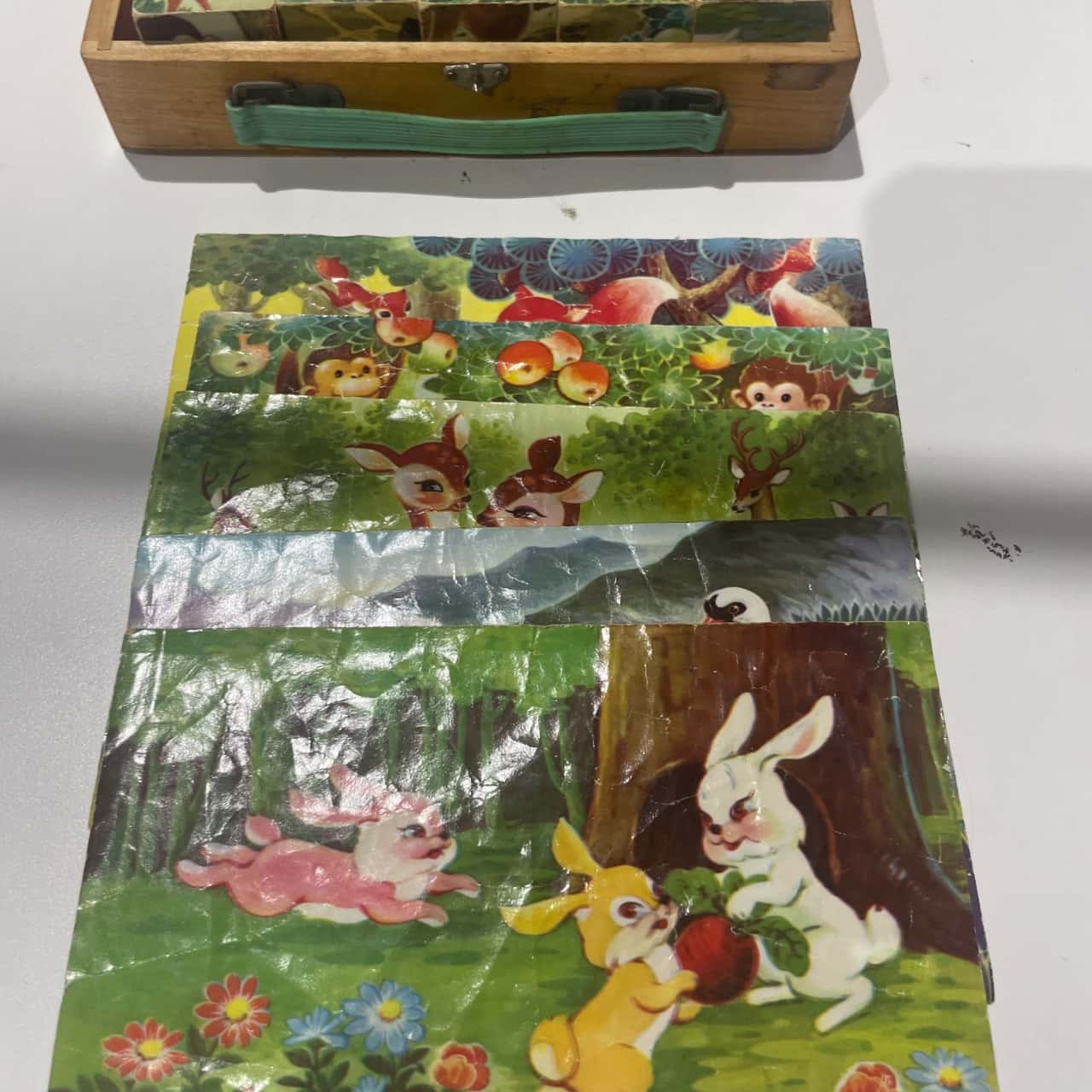 Vintage / Retro Animal Picture Wooden Cube Puzzles(s) - Used As New ...