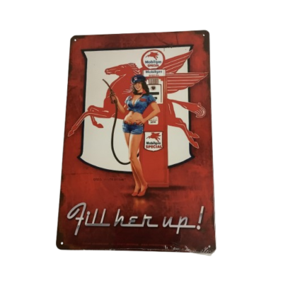 Brand New Mobilgas Pinup Girl Metal Man Cave Aussie Car Sign #2270-1-pp