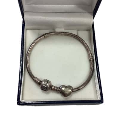 Pandora Womens Bracelet Sterling Silver with Heart Charm