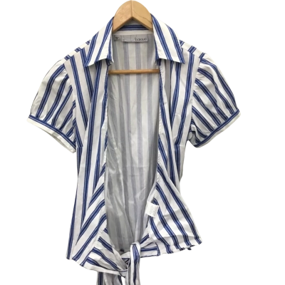 Basque Womens shirt Size 12 Blue / White 