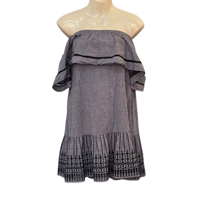 Seed Heritage Womens  Size S Mini Dress / Off The Shoulder Dress Black  / Blue 