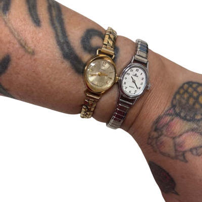 Vintage set of 2 Bracelet watches TIMEX & LORUS