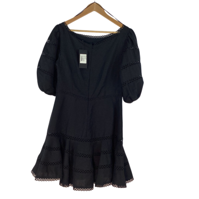 Portmans - Black Puffy Sleeve Mini Dress (Size 12)