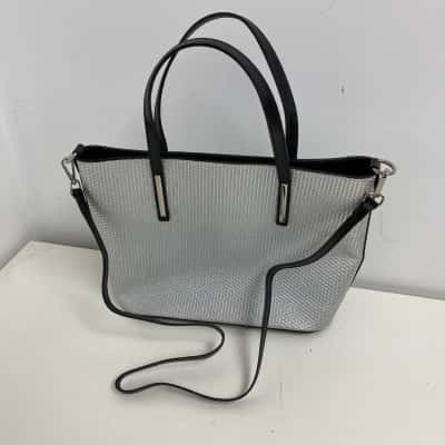 Genuine Leather Silver Handbag Shoulder Bag 