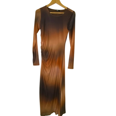 Dotti Womens  Size M Long Sleeve Dress / Maxi Dress Brown / Pattern 
