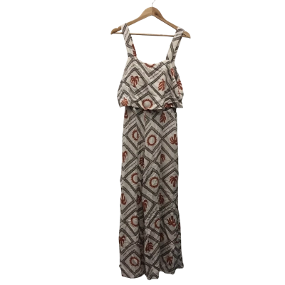 IRIS Maxi Womens  Size 10 Jumpsuit Brown / Orange / White 