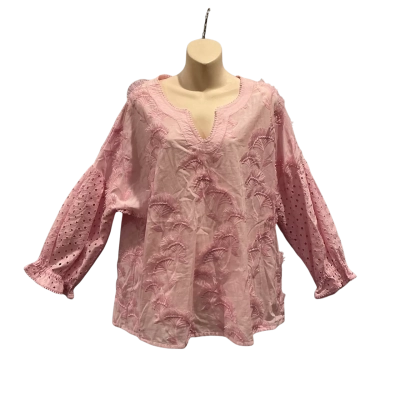 Blue Illusion Womens  Size 2L Blouse Pink  