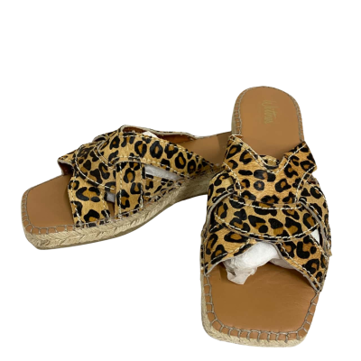 Wittner Womens  Leather Leopard pony Print Espadrilles Size 41 