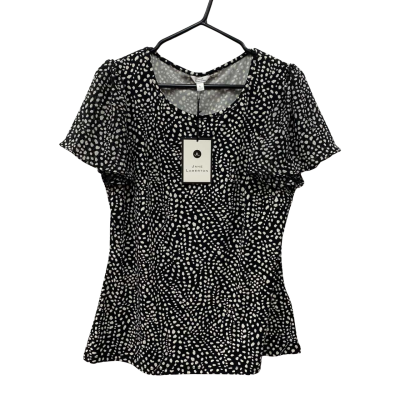 Jane Lamerton Womens  Size L Short Sleeve Top Black  / Pattern 