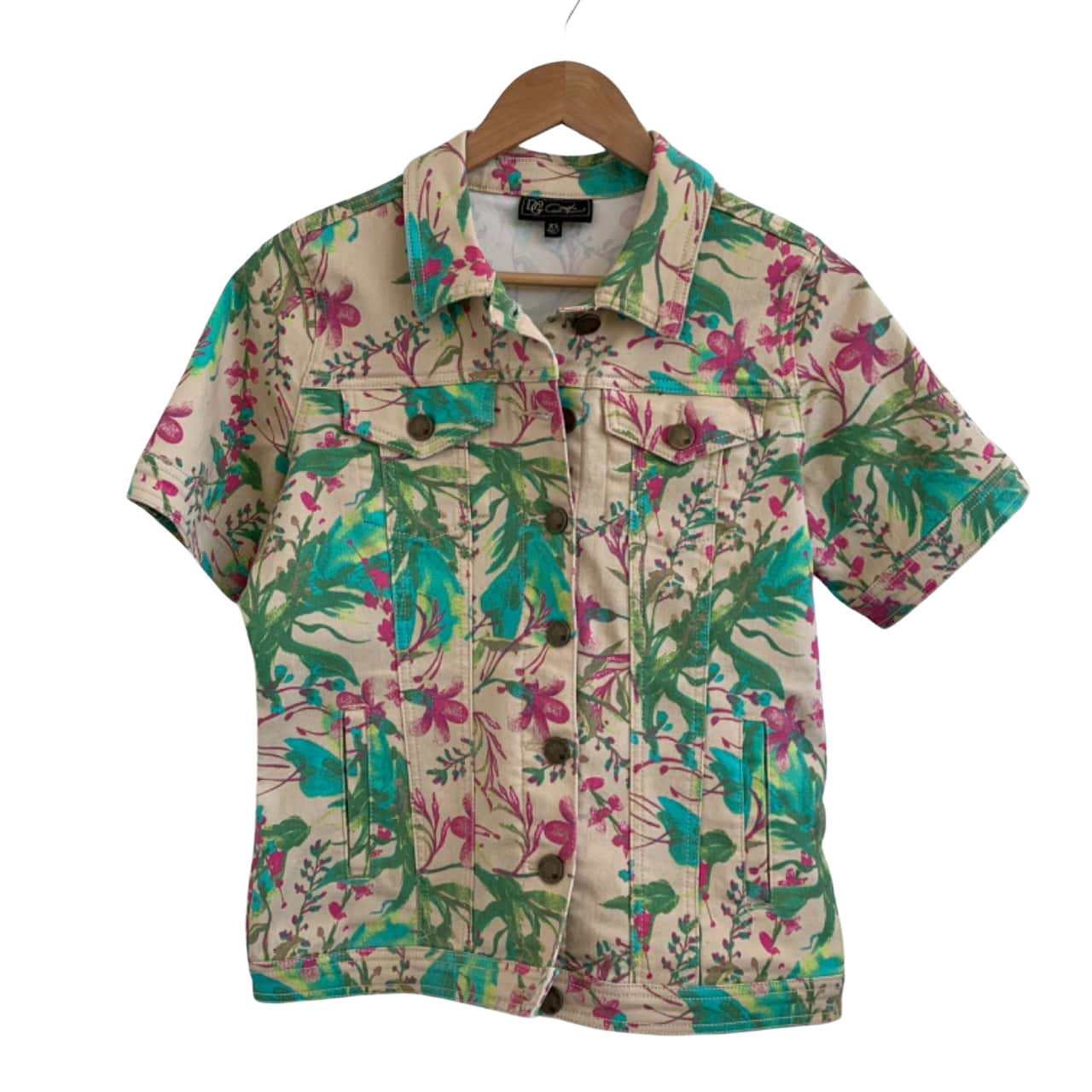 Short Sleeve Denim Top main image 1