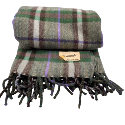 Vintage  ‘Armagh’ Fringed Wool Travel/Picnic Rug