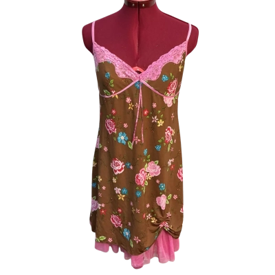 Peter Alexander Womens  Size L Nightie Brown / Floral / Pink  