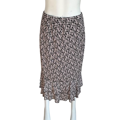 Stizzoli Italian Made Womens  Size EU 42 Patterned Midi/ Ruffled Hemline/Tiered Skirt Pattern 