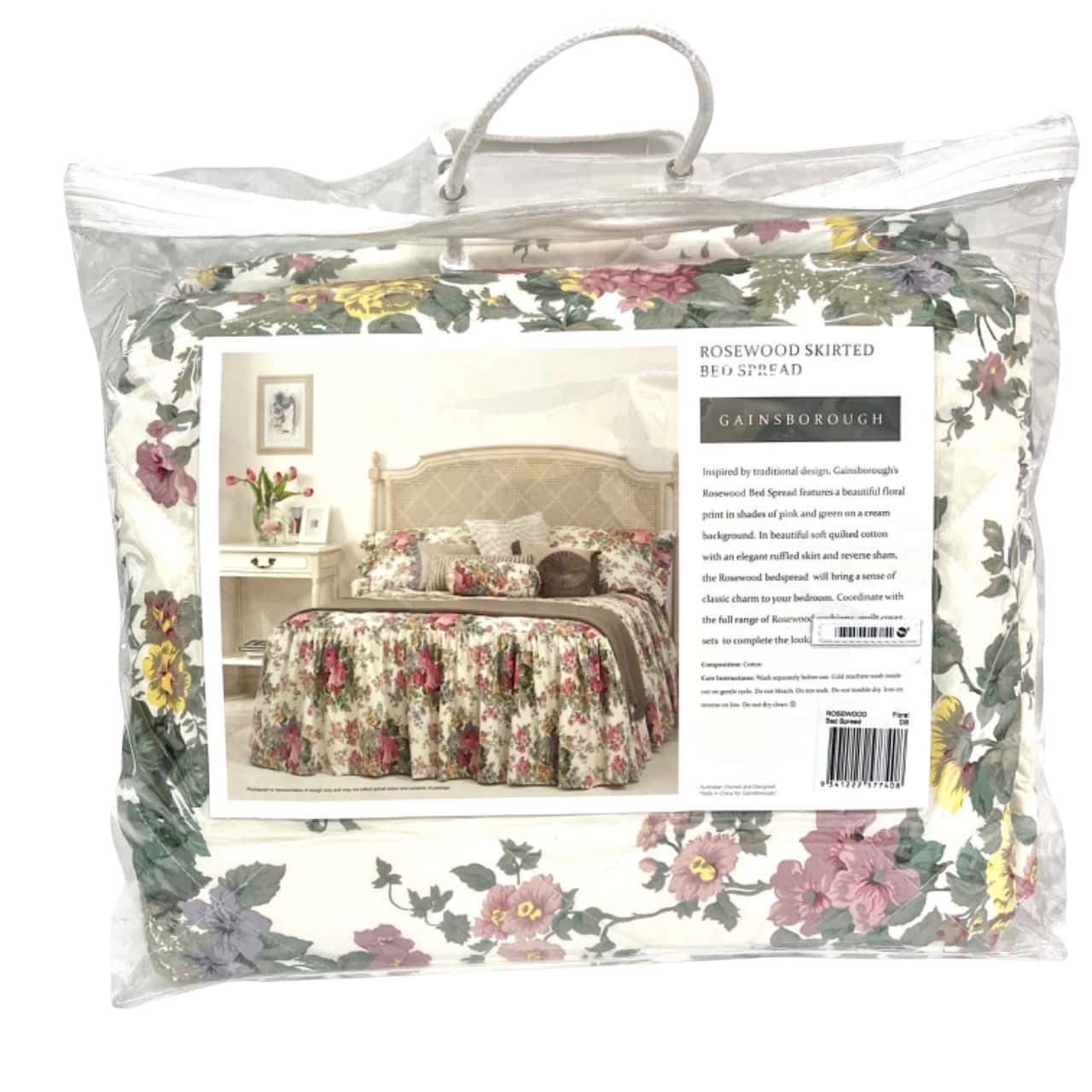 Gainsborough Rosewood Floral Skirted Double Bed Spread