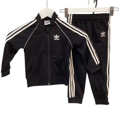 Adidas Kids Size 18-24m Track Suit Set Black  