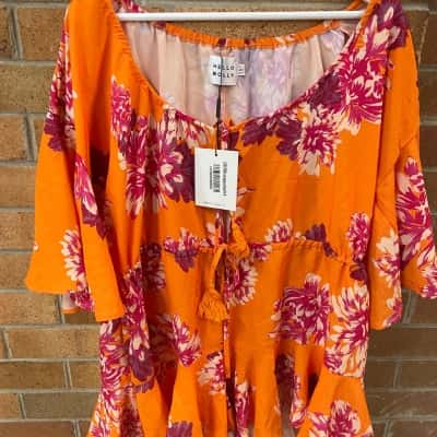 HELLO MOLLY Womens  Size 8 Playsuit Orange / Purple 