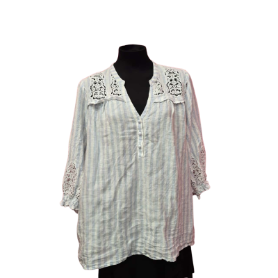 Blue Illusion Womens  Size XXL Blue French linen Top