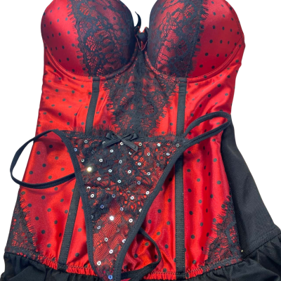 Bras N Things Womens  Size S Shapewear Black  / Red 