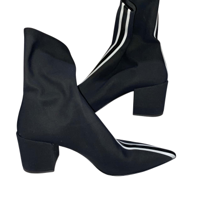  Women's ELENA IACHI Boots Size 41 Black with white racing stripes