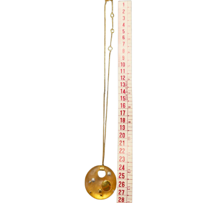  Womens Alexis Bittar Gold tone necklace with Lucite Pendant Pendant Gold / Silver 
