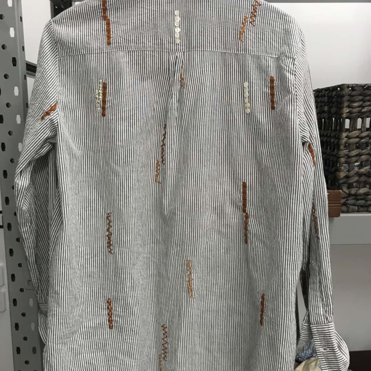 Tailored Grey Striped Button 