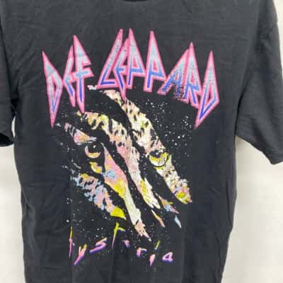Def Leppard hysteria live Mens  Size XS Short Sleeve T-shirt Black  