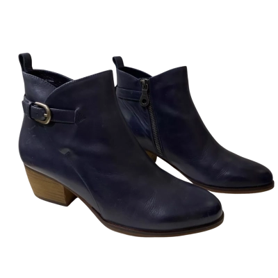 Edward Meller Size 37 Navy Blue Ankle Boots