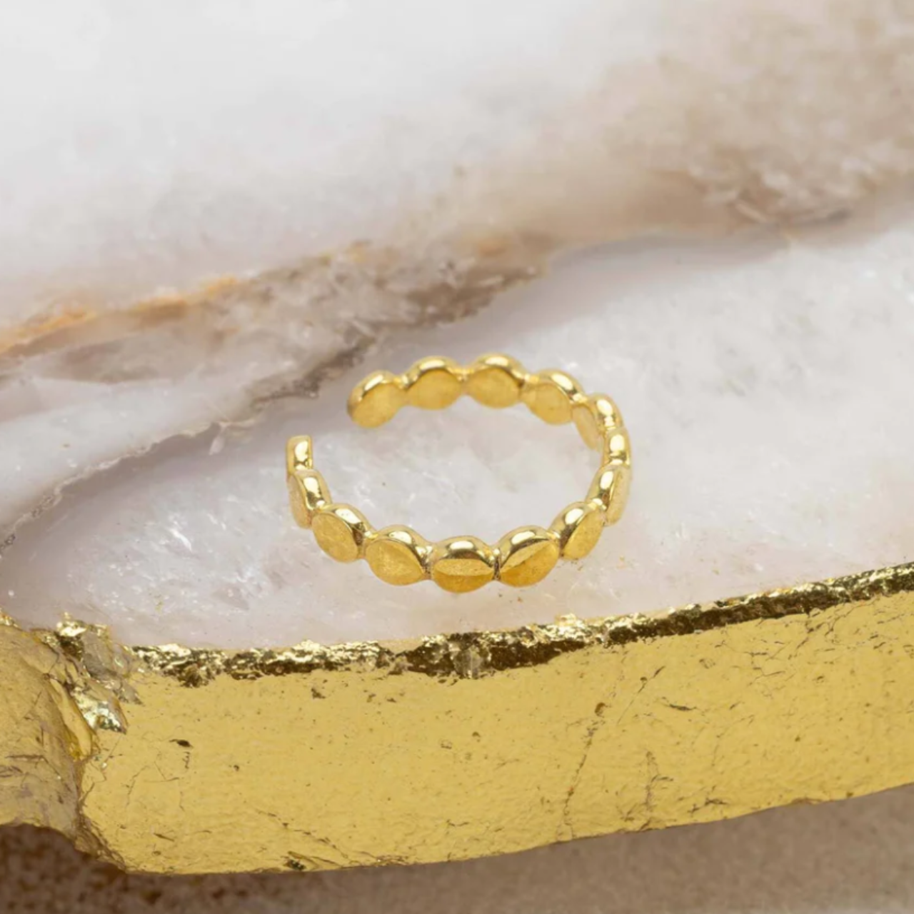 Embella GOLDEN OCEAN PEBBLE TOE RING 925 Sterling Silver