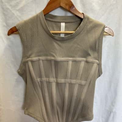 Dion Lee Unisex Rib Corset Top Size Large Beige