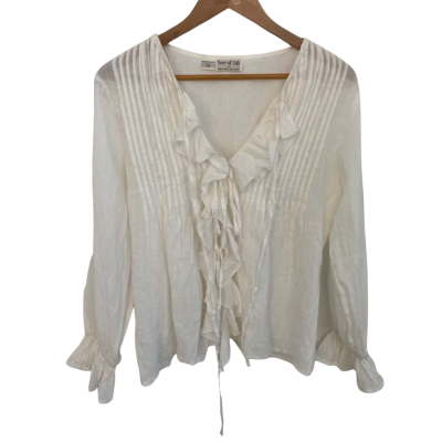 Tree of Life Womens  Size S Long Sleeve Top White 