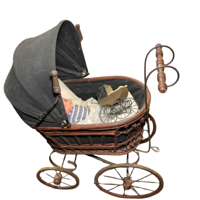 Kids Antique Pram 70 cm High 34x63 cm