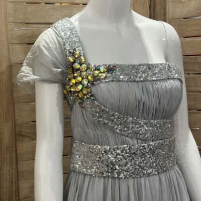  Womens  Size 10 Floral Dress Grey  formal dress