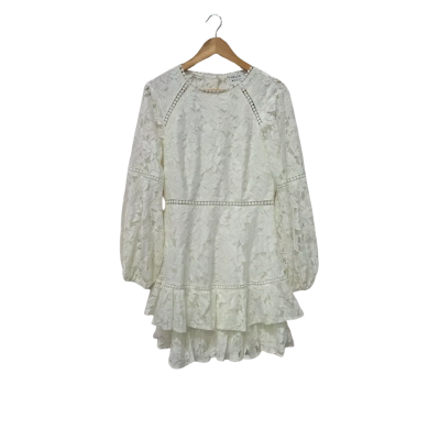 HELLO MOLLY Womens  Size 12 Cocktail Dress / Formal Dress / Long Sleeve Dress White 