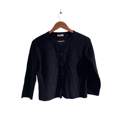 Veronika Maine Womens  Size S 3/4 Sleeve Top / Button Up Top Black  