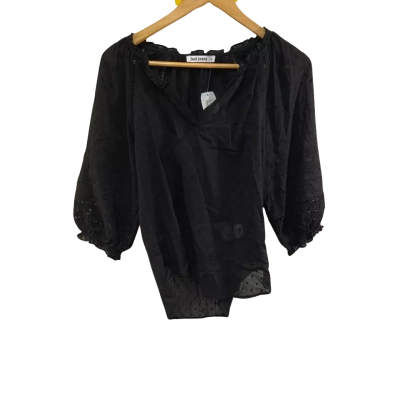 BNWT Just Jeans Womens  Size 8 Blouse Black  RRP $89.95