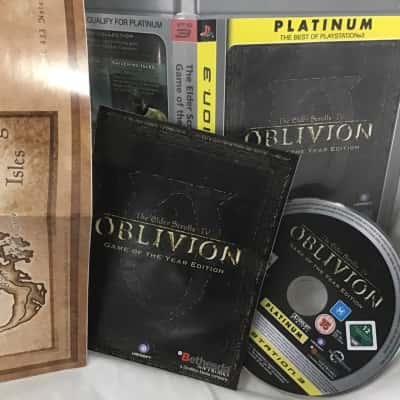 “The Elder Scrolls IV: OBLIVION GOTY Game of the Year Edition” PlayStation 3 PS3 Platinum Version with Map, Original Booklet, Case & Cover Artwork Intact & No-Scratches on Game Disk