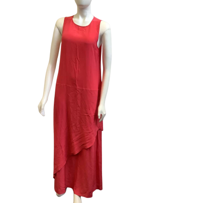Little Joe  Womens Size M Silk Maxi Dress Coral Pink