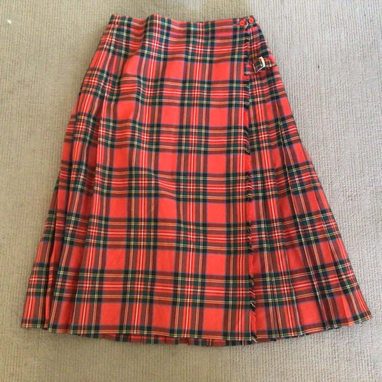 Womens VINTAGE FLETCHER JONES KILT Multicoloured/Red (s)