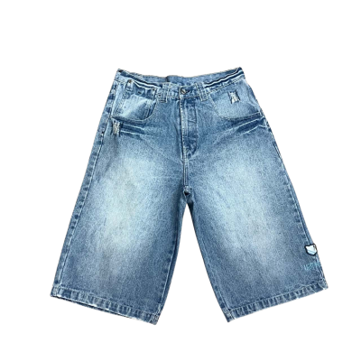 Y2K Lightning Bolt Blue Denim Shorts Size S