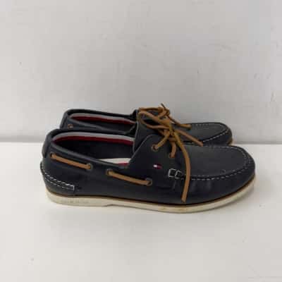 Tommy Hilfiger Navy Boat Shoes - Size UK 9 